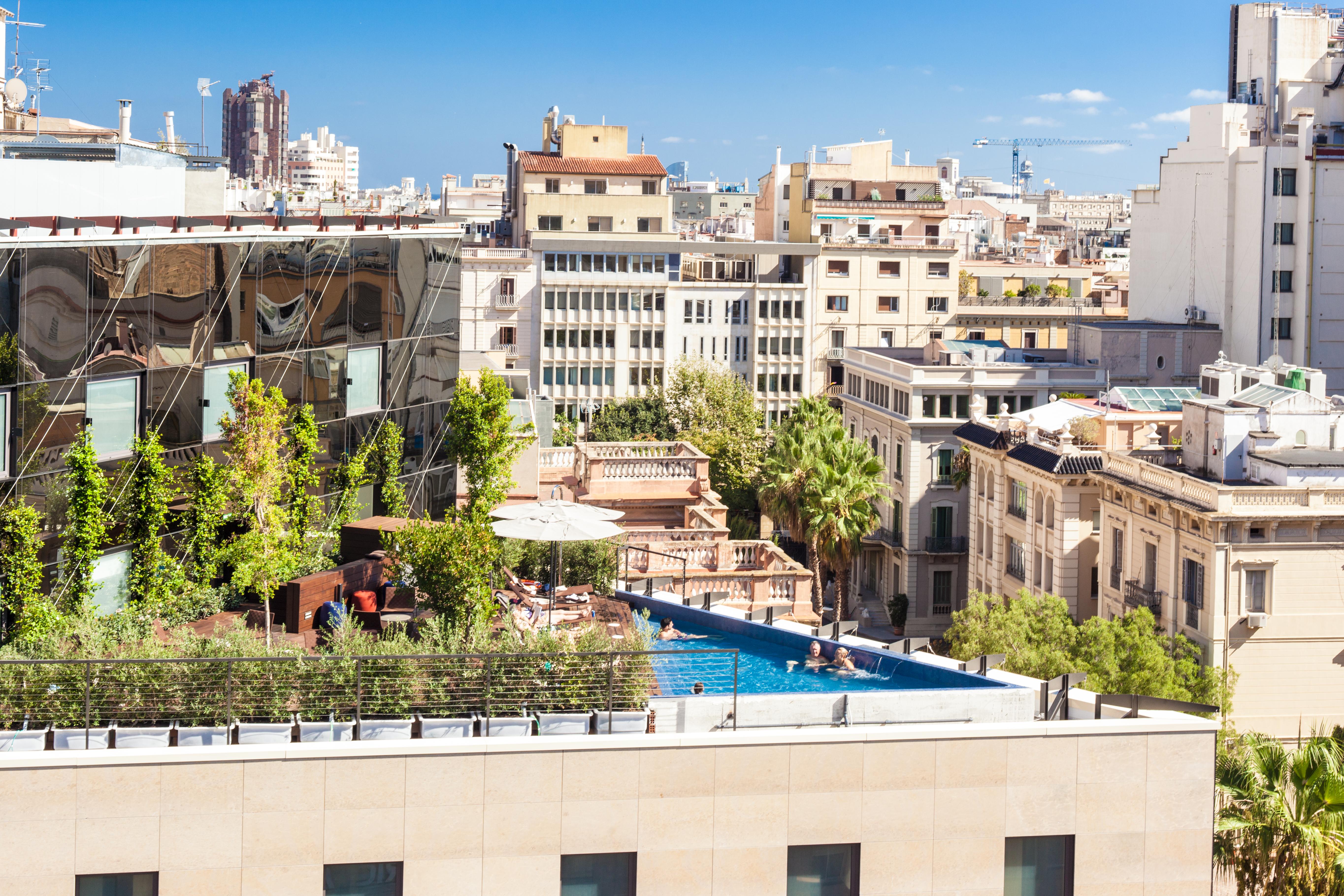 Eurostars Barcelona Central Exterior photo The view from the rooftop of the hotel